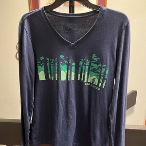 Life Is Good Navy Women's Shirt